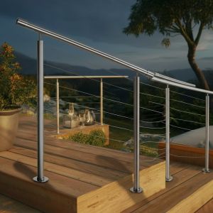 Sleek Adjustable Stainless Steel Handrails for Decks and Patios