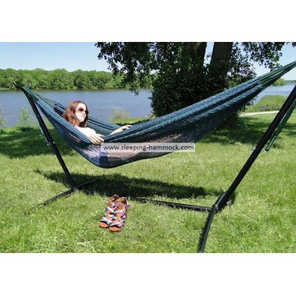 Big Pool Foldable Green Thick String Mayan Hammock Hand Woven With Stand 55 X 84 Inches