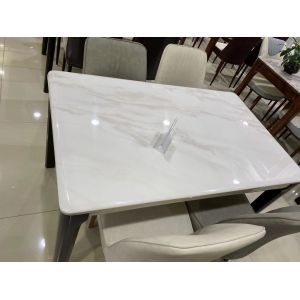 Durable Classic Faux Marble Dinette For 6 Strong Stability Clear Texture