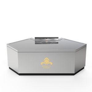 Cheap Customizable Bow-Shaped Teppanyaki Grill Table with Smoke Exhaust for sale