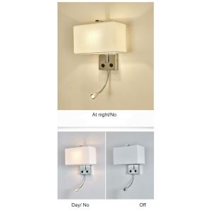 E27 holder wall lamp Chinese style with switch bedside wall lamp square reading
