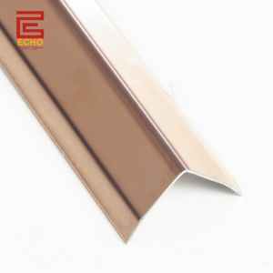 Cheap Rose Gold Polished Stainless Steel Tile Trim 20mm L Shaped Tile Metal Corner Trim for sale