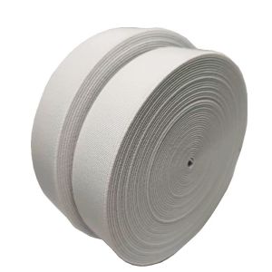 Wholesale Durable Underpants Polyester Elastic Webbing Thick Flat Woven White