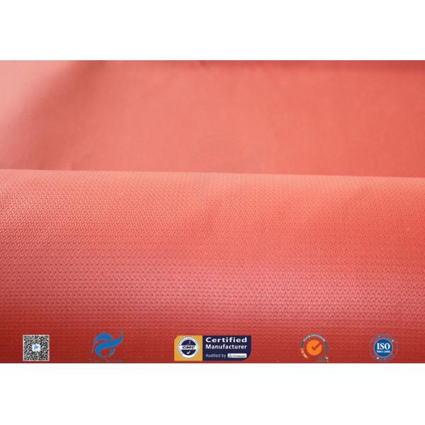 Fire Resistant Red 0.45mm Silicone Coated Fiberglass Fabric For Smoke Screen