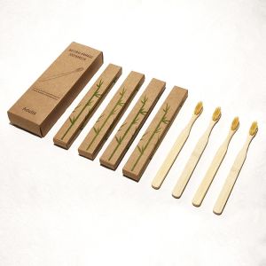 Natural sustainable bamboo toothbrush Set Charcoal Soft Bristle Toothbrush