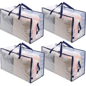 Heavy Duty Extra Large Moving Bags W/Backpack Straps - Strong Handles & Zippers,