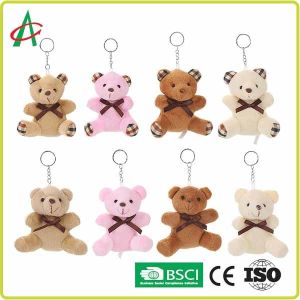 Cheap 8cm Plush Teddy Bear Handcraft With Metal Keyring BSCI certificate for sale