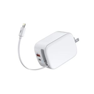 45W GaN Fast Charger For Mobile Phone/Ipad/Camera/PDA/MP3 With 3in1 8Pin Ports