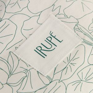 White Cotton Blue Pattern Printed Reusable Eco Friendly Cotton Drawstring Bag