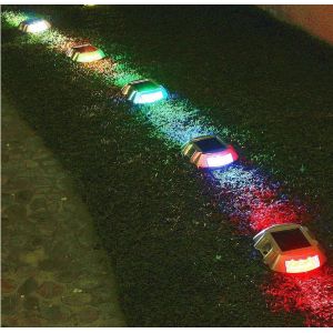 Long-lasting Solar Road Studs With 12 LED Light Source In White Yellow Red Blue
