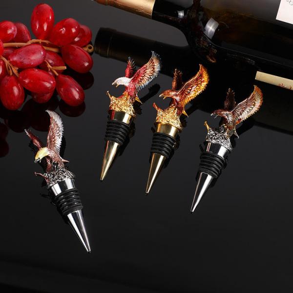 Animal Head Metal Wine Bottle Stoppers Custom Engraved Enamel Color