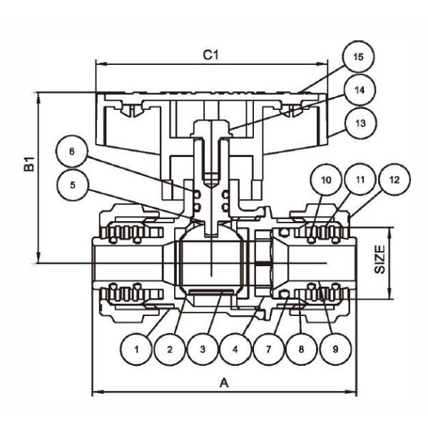 Multilayer Pipe T Handle Brass Ball Valve Nickel Plated 232 Psi 23W