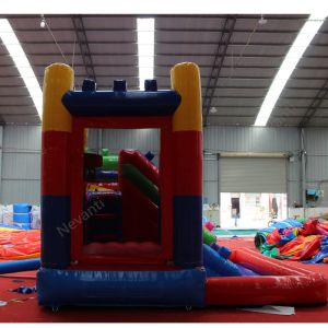 Custom Logo Printed Jump House Inflatable Bouncer Jumping Castle With Slide 14