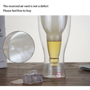 300ml Modeling Double Beer Borosilicate Glass Cup