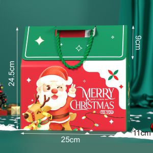 Custom Luxury Christmas Gift Box Packaging With Handle 157g Art Paper 1000g