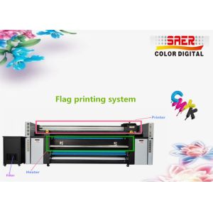 SAER Digital Textile Printing System / Flag Fabric Printing Machine 1400dpi