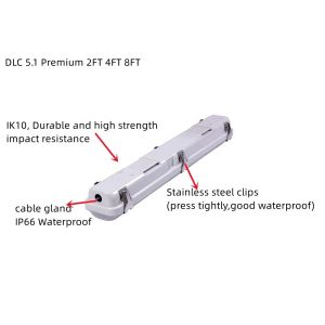 DLC IP66 35W 46W 4FT Tri Proof Led Light Fixture for Long-Lasting Lighting
