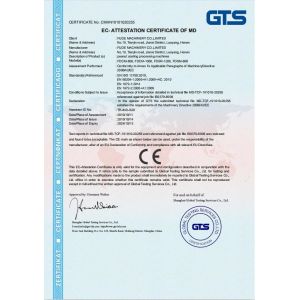 Anyang fashun Machinery CO.,LTD Certifications