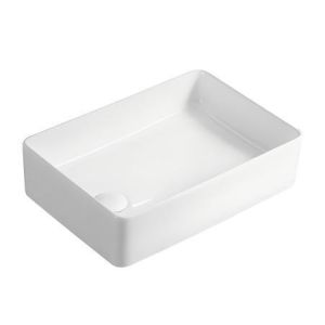 Easy Clean Glaze Porcelain White Color Only Hole Above Counter Mounted Sink Bowl Bathroom Ceramic Counter Handmade Wash Basin