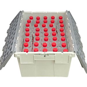 Solid Box Nesting Crates Attached Lid PP Logistic Transport Plastic for