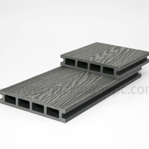 Quality 1.3%-1.4% Density Shanghai Loading Port 3D Deep Embossed Composite WPC Decking Boards wholesale