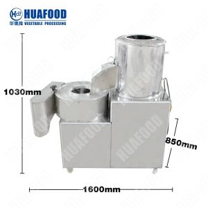 HuaFood hmq300 300kg/h potato peeling and slicing line potato peeler and slicer