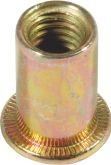 M5-M10 Yellow Zinc Flat Head Knurled Body Open End Rivet Nut For Furniture