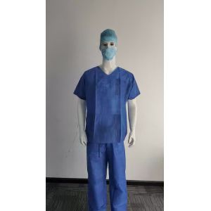 Disposable Non Woven Patient Gown Suit lab SMS Scrub Suit