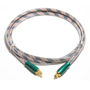 Toslink Optical Digital Cable Knited Rope Plated Gold 4K Connecotr High Sound