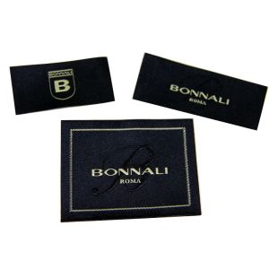 China luxury high class Satin / Cotton Clothing Woven Labels With Customized Logo / Color / Shape on sale
