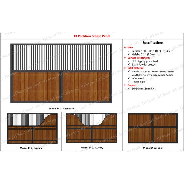 High Quality European Style Stables Galvanized Bamboo Filling Permanent Stables