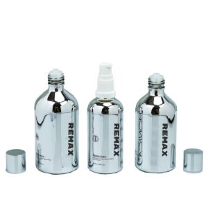 Cheap Silver-Plated 60g 100ml 120ml 150ml Empty Modern Style Glass Cosmetics Packaging Set Bottles And Jars for sale