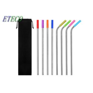 10.5" Long Cocktail Straws With Handy Cleaning Brush Easy Care Long Use Time