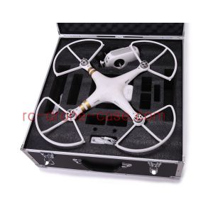 DJI Phantom 4 & 3 Aluminum Hard Carrying Case With Prop Guards Attached