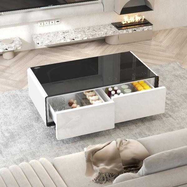 Grade 3 Energy Double Door Smart Coffee Table with Wireless Charging and Music