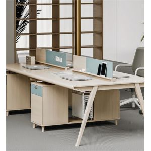 Wooden Modern Office Furniture Staff Desk with L Shaped Design and Y Mail