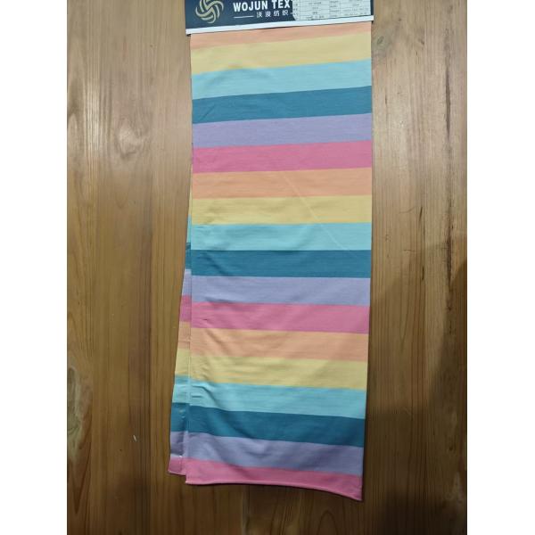 Natural And Breathable And Durable Elastic Striped Material Fabric For T-Shirt