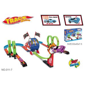 Multiple Rolling Children's Car Race Track Sets With Two Way Driving Pull Back