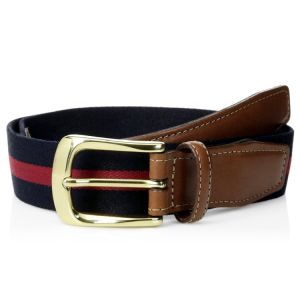 Cotton Leather Knitted Belt 3.2cm Canvas Web Belt Polyester