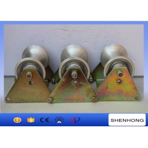 Cheap Three Wheel Cable Pulling Pulley / Steel Ground Cable Pulling Roller for sale
