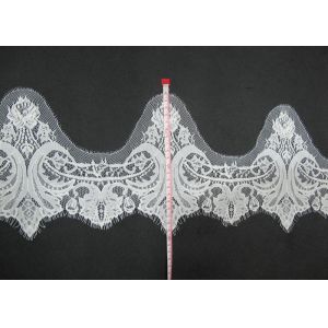 China White Nylon Eyelash Lace Trim with 32cm Width for Bed Sheets CY-HB3240 on sale