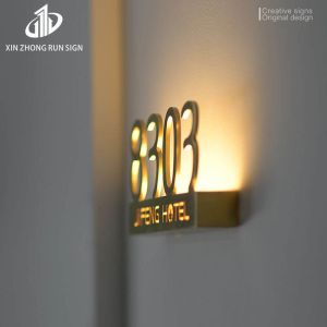 Custom double sided illuminated round backlit acrylic light 3d metal led