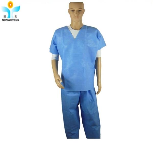 SMS Medical Scrub Suits Uniforms Single Use Short Sleeve Disposable Gown
