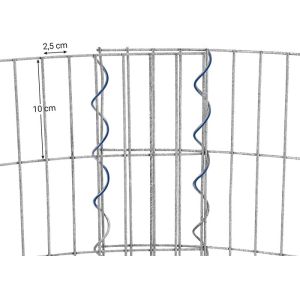 2.5 X 10 Cm 90cm Diameter X 80cm High Garden Decor Round Gabion Planter