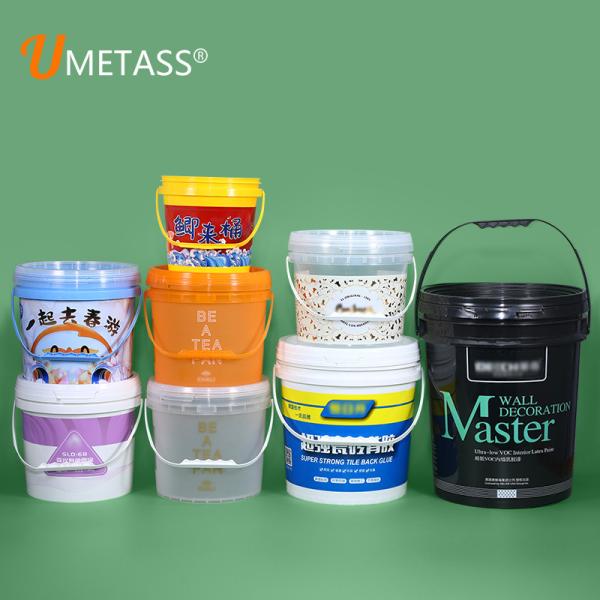 Quality 2L Clear Plastic Bucket for Customized Logo Yogurt Liquid Packaging and Seal Lid wholesale