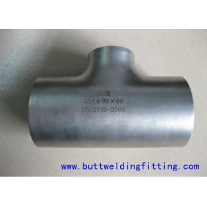 ASME B16.9 WP304H Seamless / Weld Stainless Steel Pipe Tee , Thickness Sch10-160