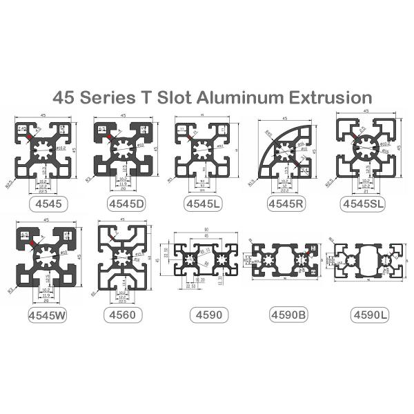 4080 T Slotted Aluminium Extrusion Profile 45 Series Customized