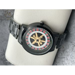 Round Case Shape Stainless Steel Strap Quartz Watch with Black Alloy Bezel