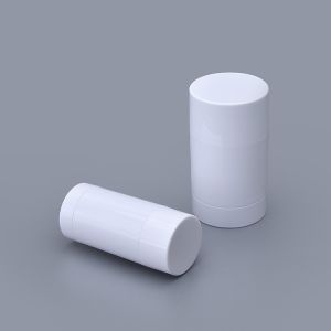 China White Round Plastic Deodorant Tubes With Smooth Surface on sale