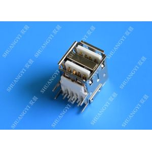 Type A Female USB Charging Connector , Lightweight 8 Pin Dual USB 2.0 Connector